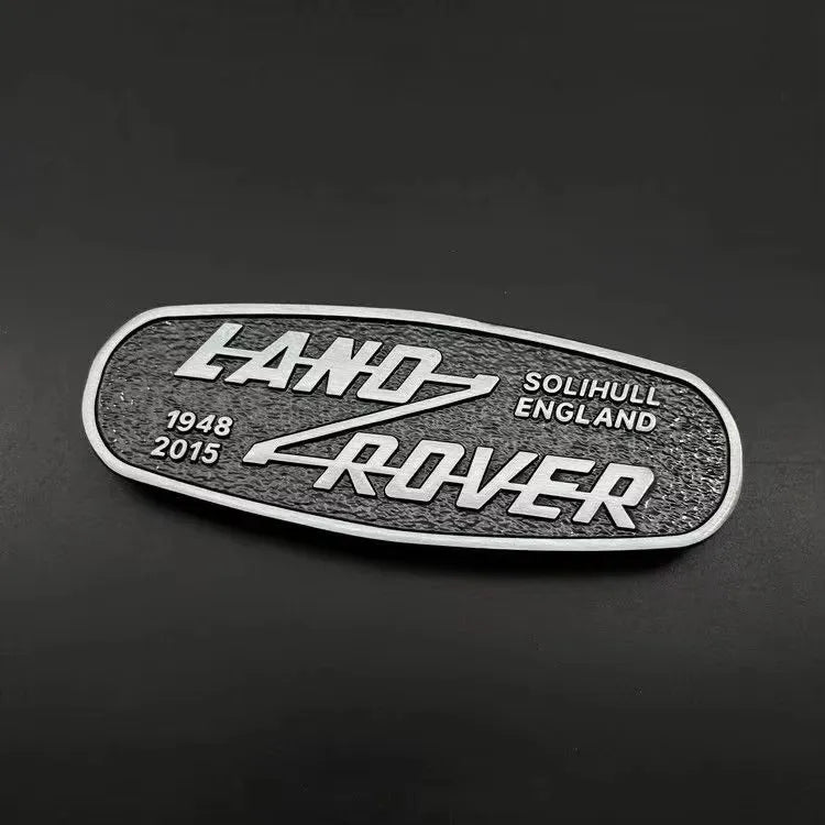 Emblema 3D Metal Rejilla Delantera Land Rover Defender "SOLIHULL ENGLAND"